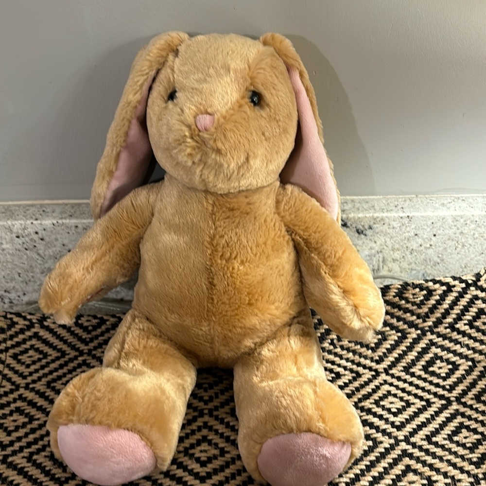 Build A Bear Workshop Light Brown Tan Rabbit Bunny Stuffed Plush Pink Nose BAB